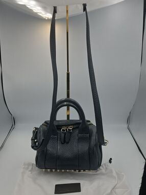 Alexander Wang Rockie Dark Blue Mini Satchel/Top Handles Gold Hardware (EUC)COA✨